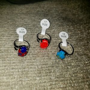 Women's jewelry (2) size 7, (1) size 8 retro natural stone beautiful rings.